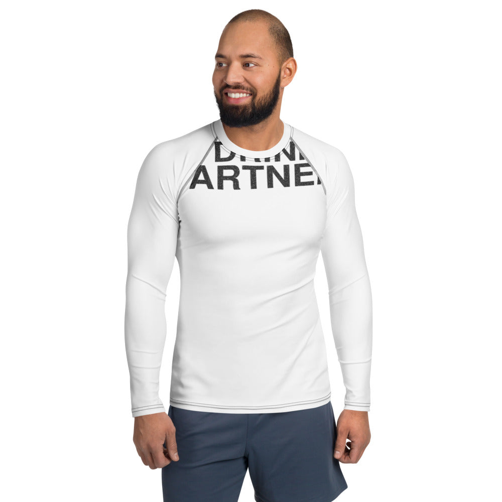 dog-drinking-partner-funny-vintage-rash-guard White front full mockup