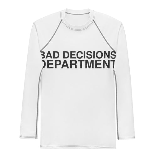 bad-decisions-department-funny-vintage-rash-guard flat front mockup