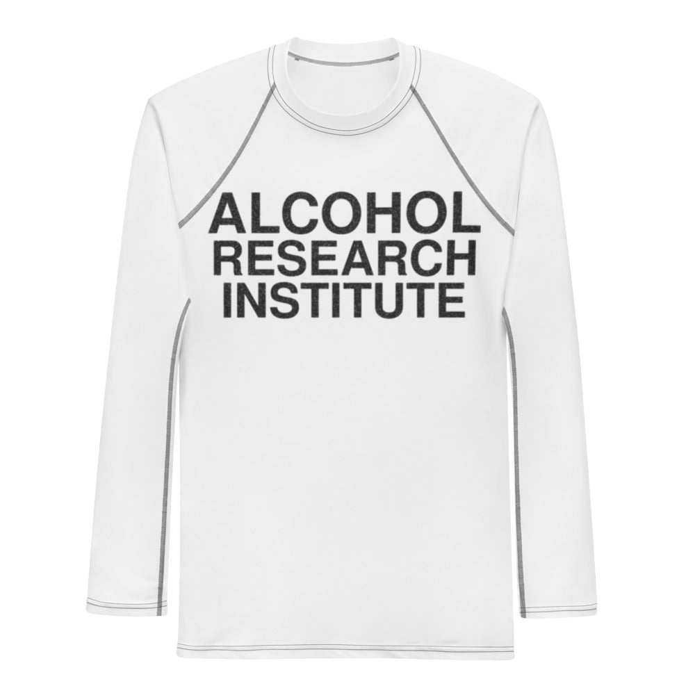 alcohol-research-institute-funny-vintage-rash-guard flat front mockup tightened