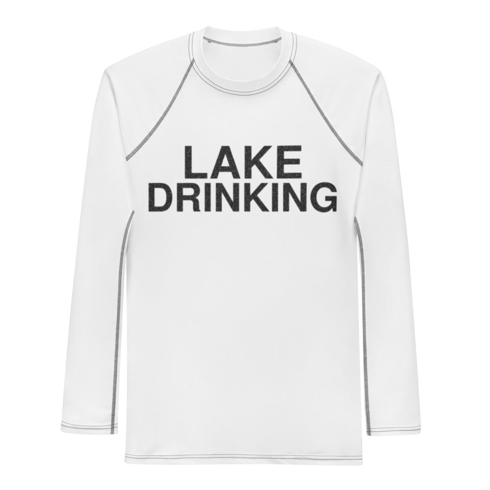 lake-drinking-funny-vintage-rash-guard flat front mockup tightened