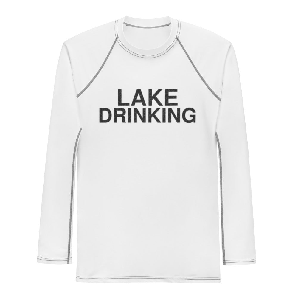Lake Drinking | Funny Vintage Rash Guard flat tight v3