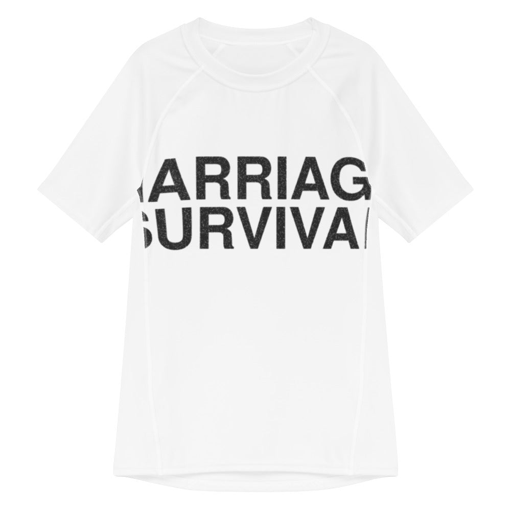 marriage-survival-funny-vintage-rash-guard flat front mockup
