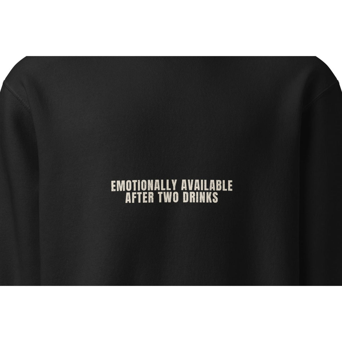Emotionally Available After Two Drinks | Funny Vintage Crewneck