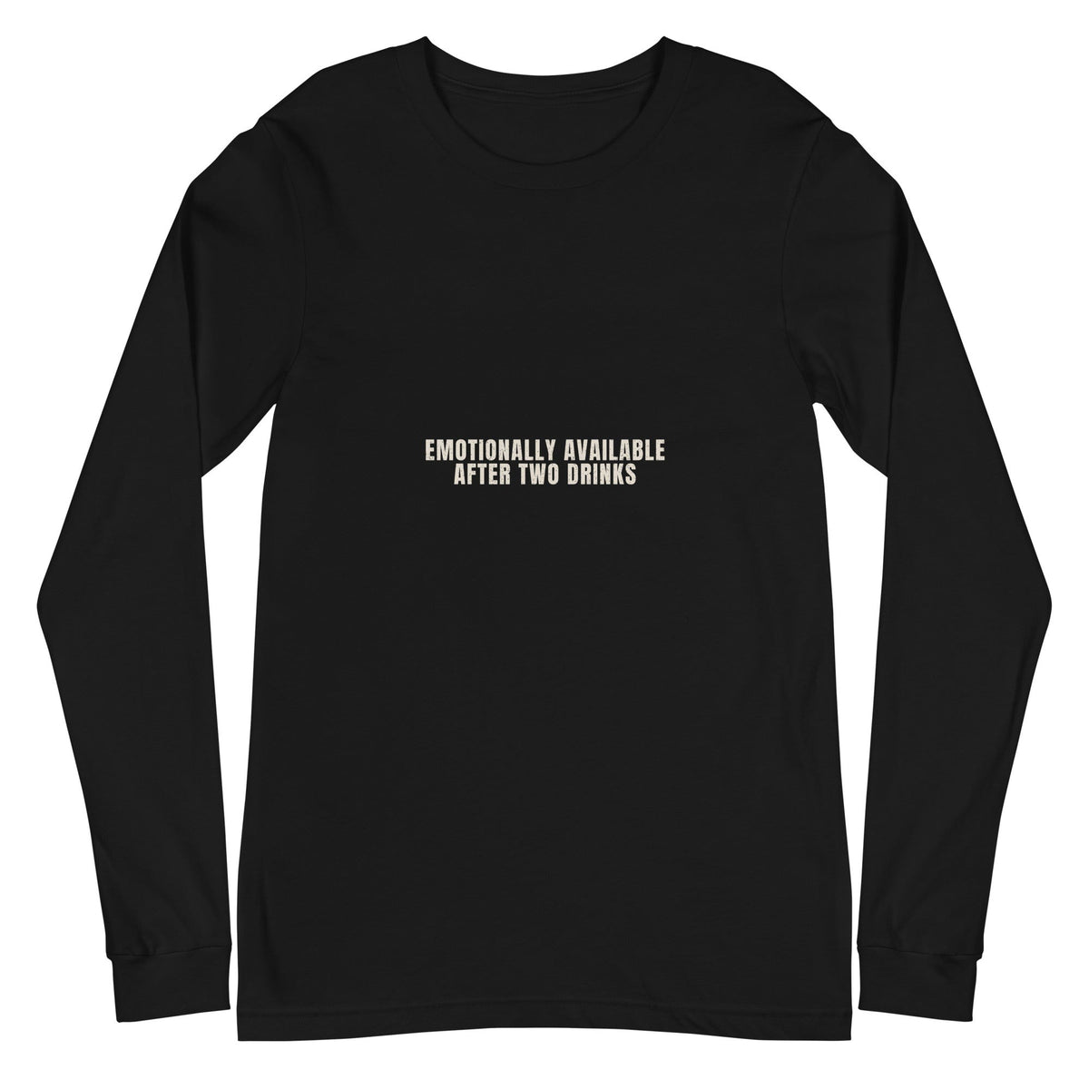 Emotionally Available After Two Drinks | Funny Vintage Long Sleeve Tee