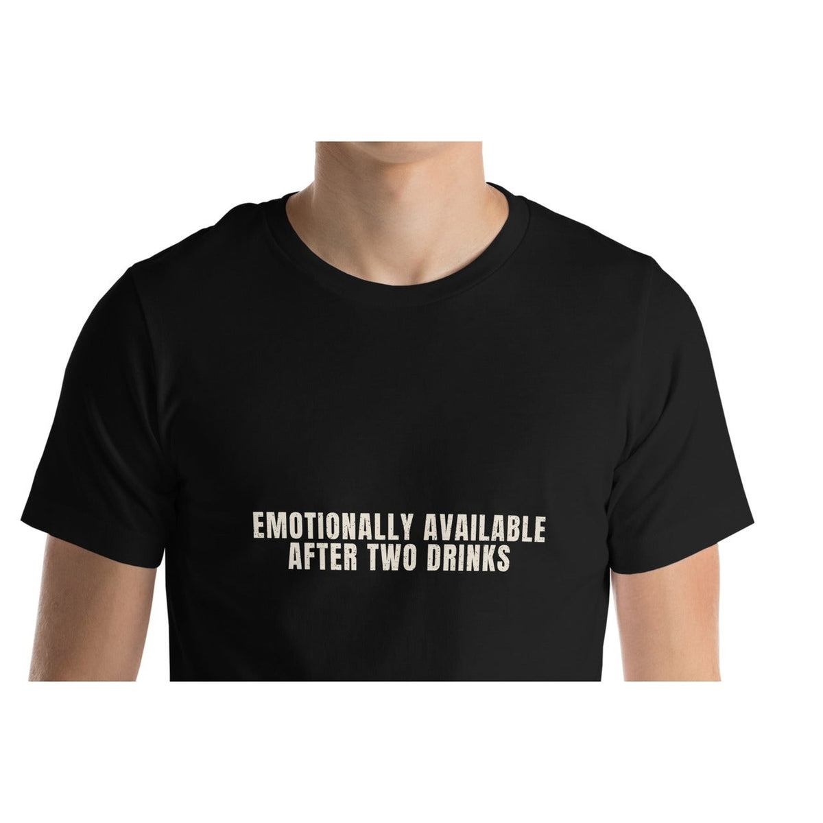 Emotionally Available After Two Drinks | Funny Vintage T-Shirt