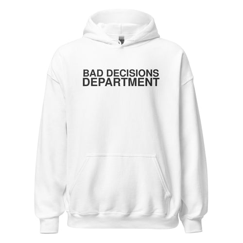 bad-decisions-department-funny-vintage-hoodie White front full mockup