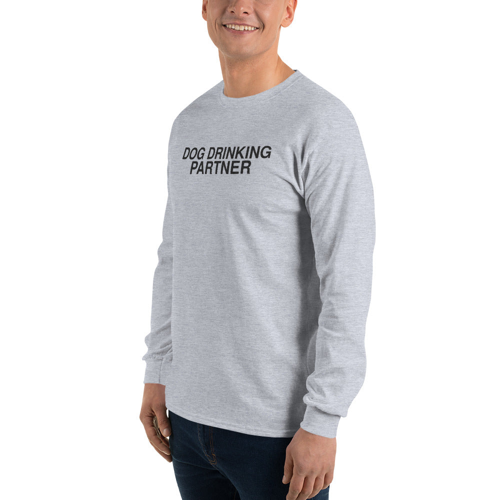 Dog Drinking Partner | Funny Vintage Long Sleeve Tee mockup