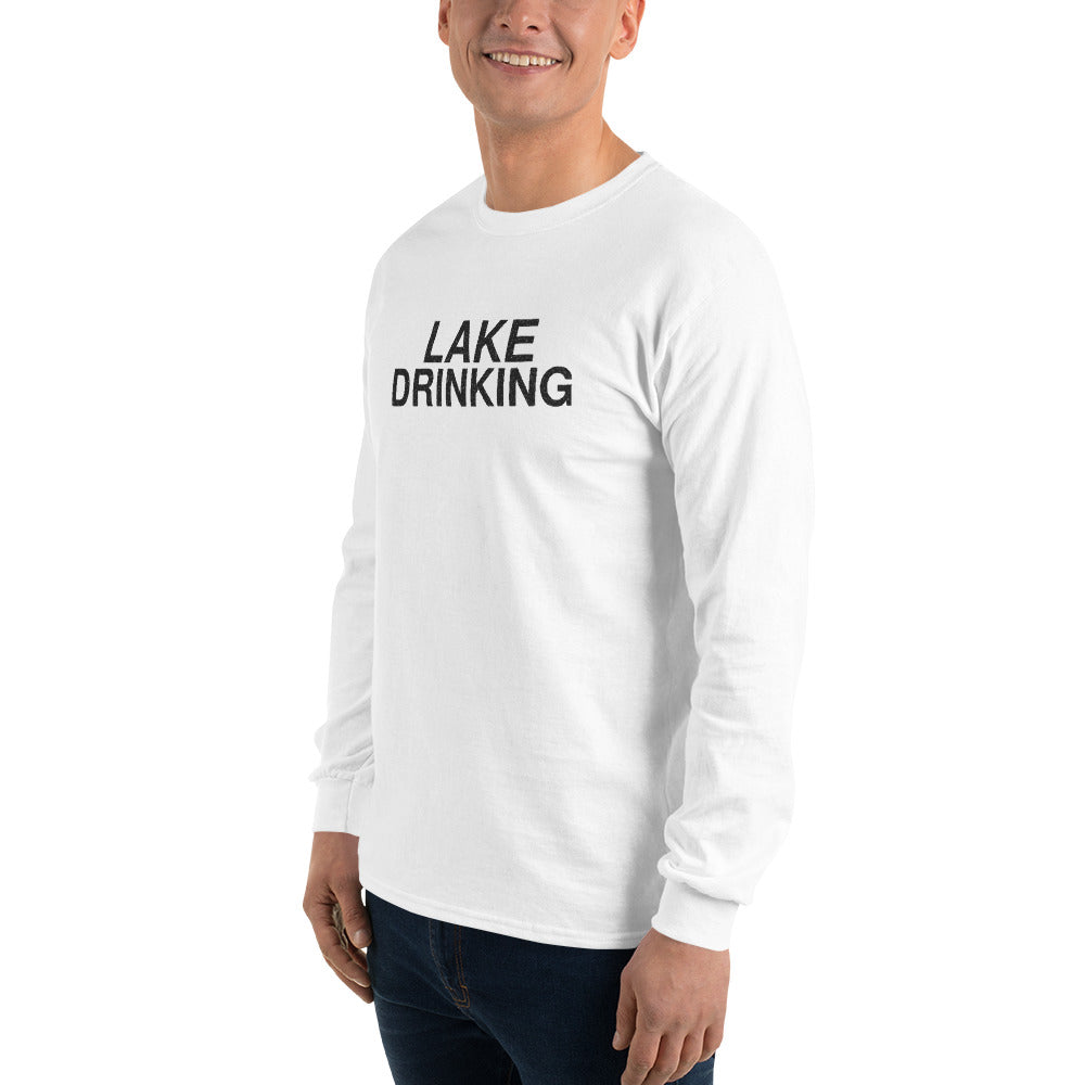 Lake Drinking | Funny Vintage Long Sleeve Tee mockup